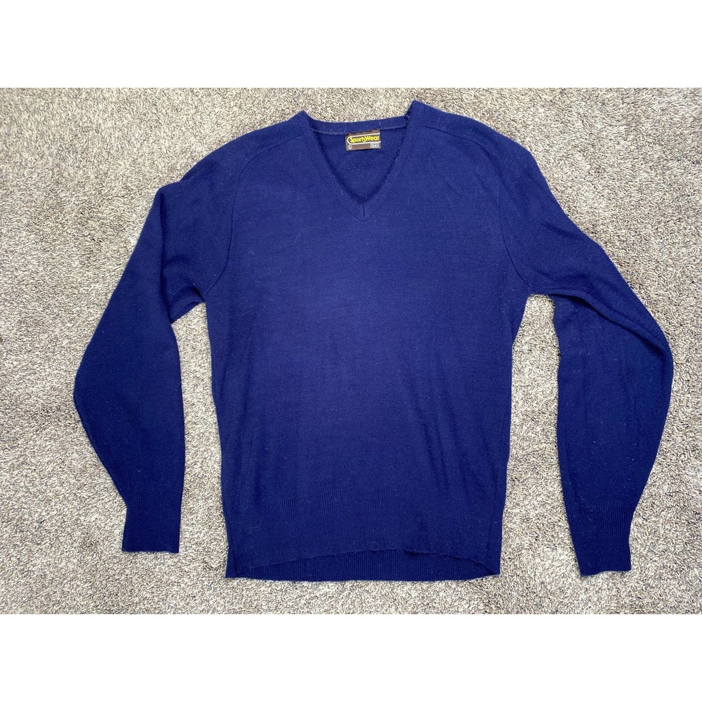 Vintage Sears Sportswear Navy Sweater V-Neck L